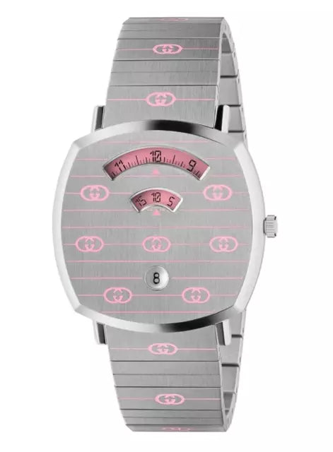 Unisex GUCCI Grip silver pink watch - YA157438